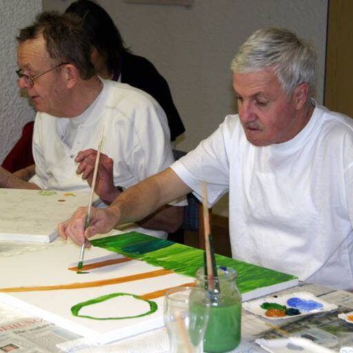 Bild zweier Teilnehmer des Projekts Malen im Team (2007)